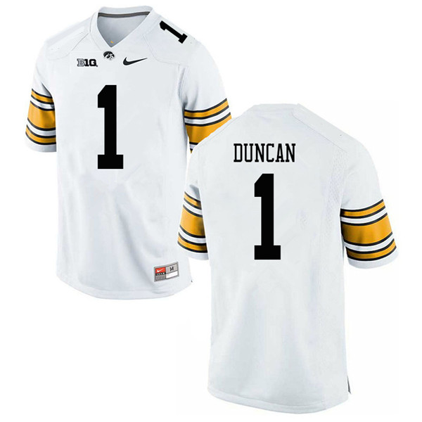 Men #1 Keith Duncan Iowa Hawkeyes College Football Jerseys Sale-White - Click Image to Close